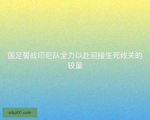 国足誓战印尼队全力以赴迎接生死攸关的较量
